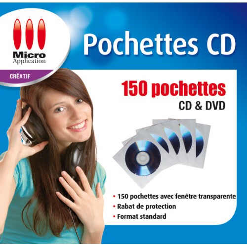 150 pochettes blanches pour CD et DVD