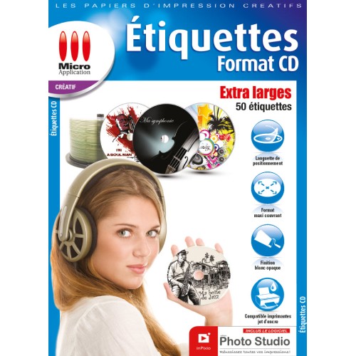 50 Étiquettes CD Extra large