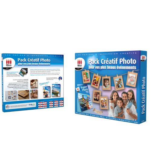 Pack Photo Créatif : 50 Feuilles 10x15 – 200 g/m² + 10 Cadres Photo Kraft + Pinces et Corde