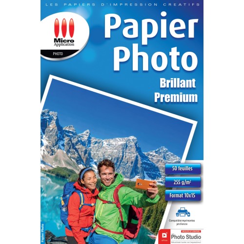 Papier Photo Brillant 10x15 - Premium - 255 g/m² - 50 feuilles