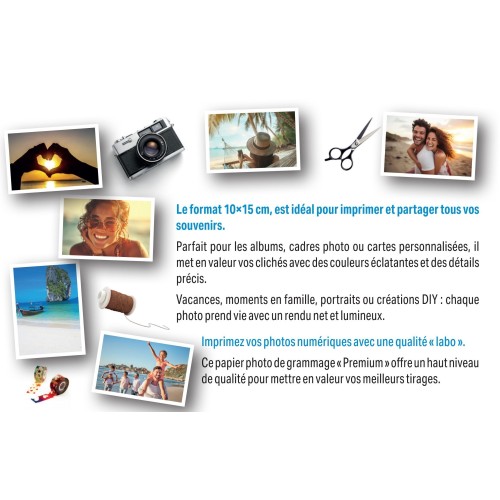 Papier Photo Brillant 10x15 - Premium - 255 g/m² - 50 feuilles