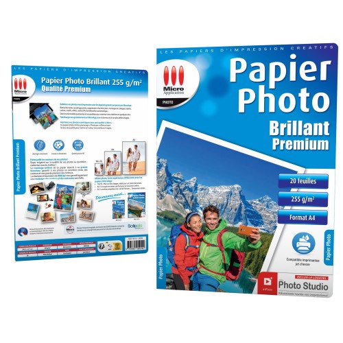 Papier Photo Brillant A4 - Premium - 255 g/m² - 20 Feuilles