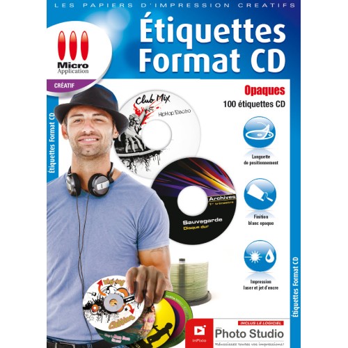 Étiquettes CD ou DVD Opaques