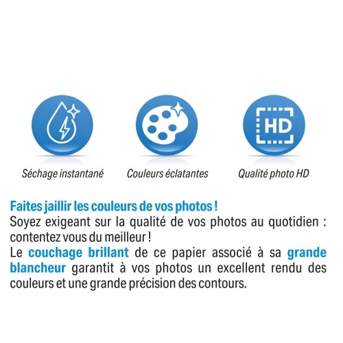 Papier Photo Brillant A4 - Premium - 255 g/m² - 20 Feuilles