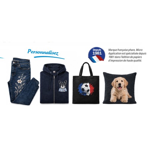 Papier Transfert T-Shirt pour Textiles de Couleur - 6 feuilles de papier A4 Transfert coton foncé