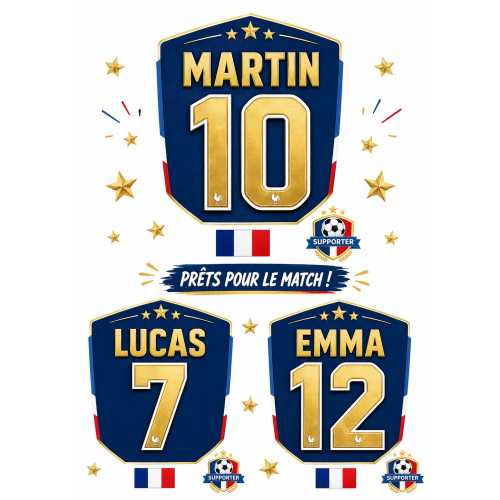 Pack Supporter Foot 2026 – Transfert textile + Autocollants à imprimer