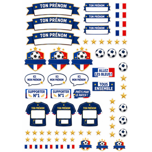 Pack Supporter Foot 2026 – Transfert textile + Autocollants à imprimer