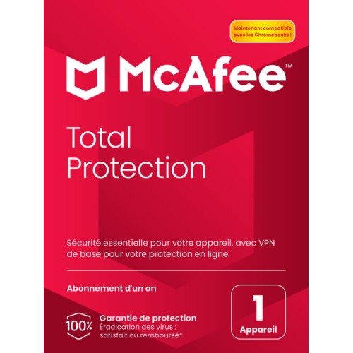 1 An 1 Appareil: McAfee Total Protection 2025 - 1 AN - 1 appareil