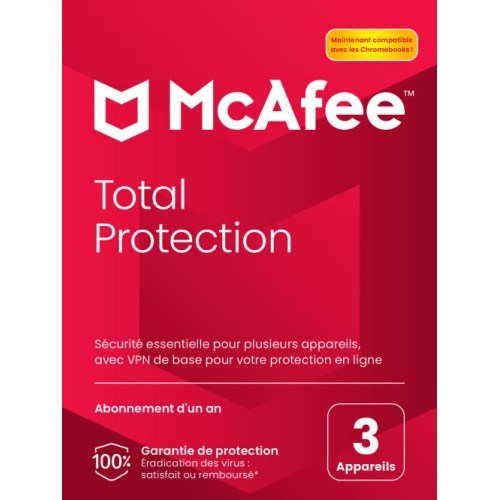 1 An 3 Appareils: McAfee Total Protection 2025 - 1 AN - 3 appareils