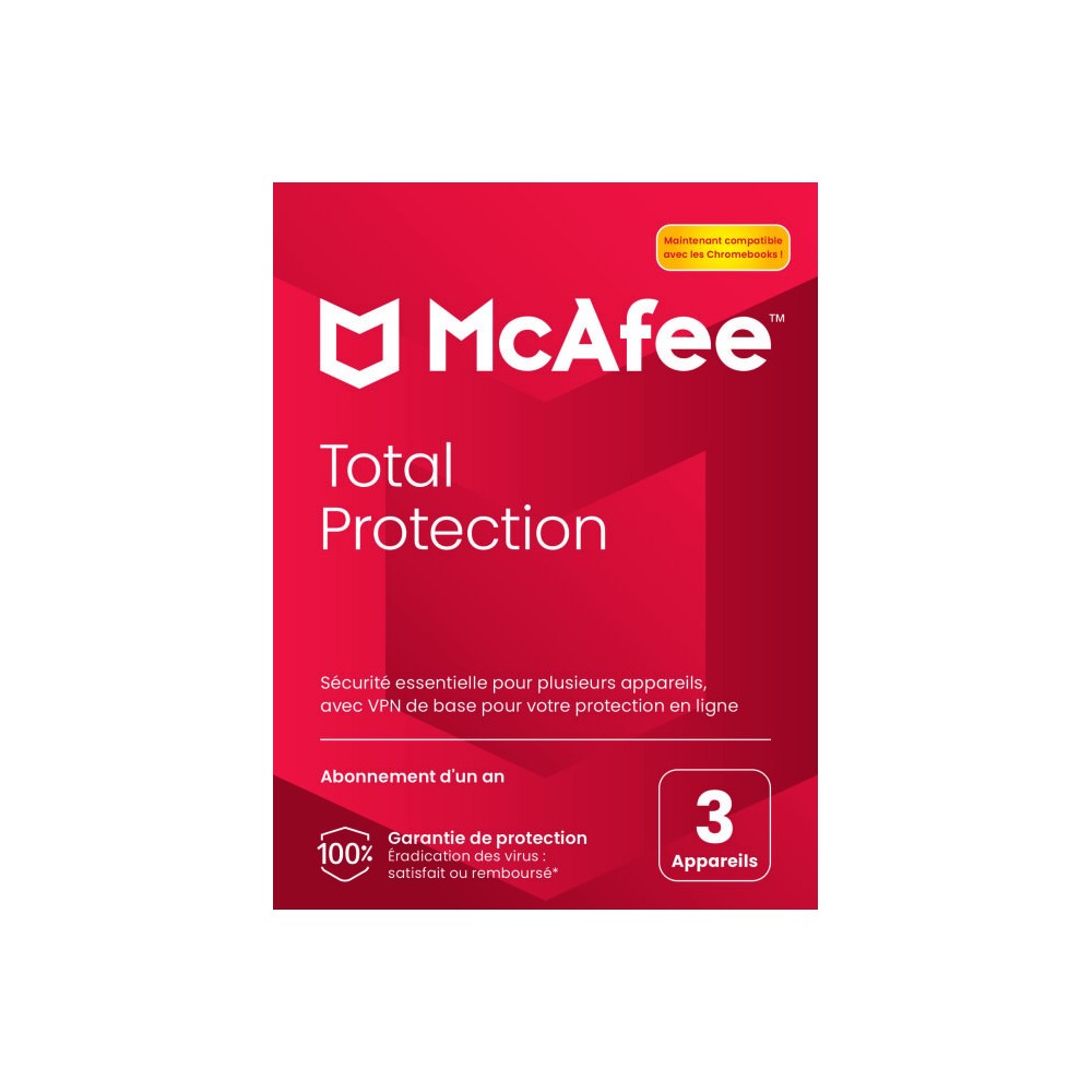 1 An 3 Appareils McAfee Total Protection 2024 1 AN 3 appareils