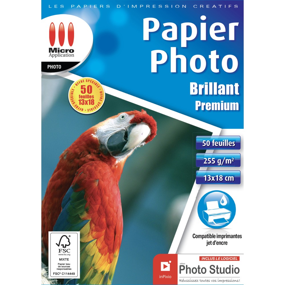 Micro Application Papier Photo BRILLANT ECO PACK - Brillant - A4
