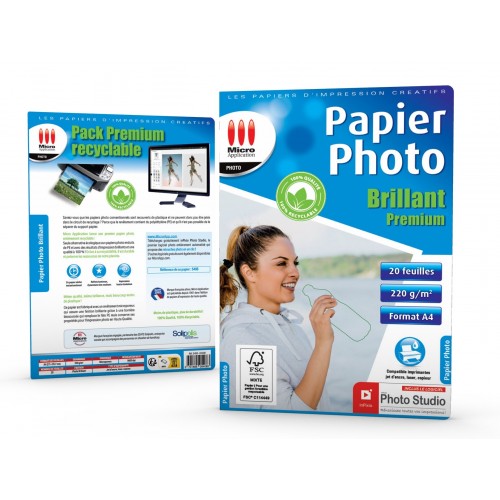 Papier Recyclable 220 g/m² - 20 feuilles A4 - 100% recyclable