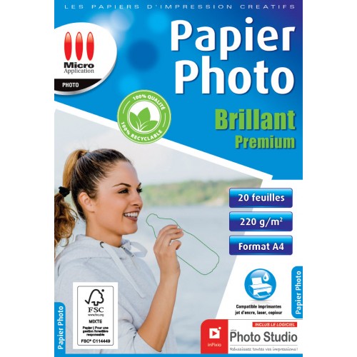 Papier Recyclable 220 g/m² - 20 feuilles A4 - 100% recyclable