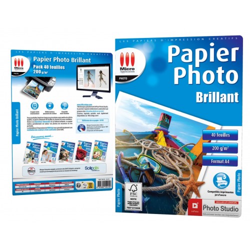 Papier Photo Brillant A4 -  Eco pack - 200 g/m² - 40 Feuilles