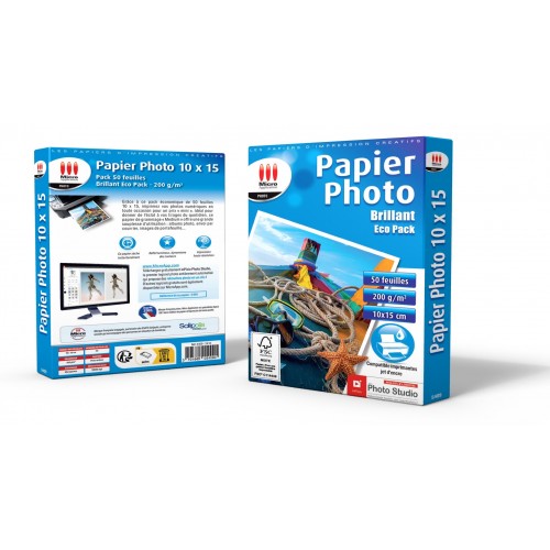 Papier Photo Brillant 10x15 - 200 g/m² - 50 Feuilles