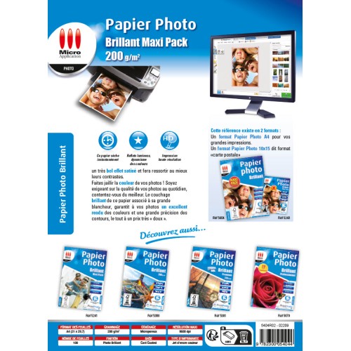 Papier Photo Brillant A4 Maxi Pack - 100 feuilles - 200 g/m²
