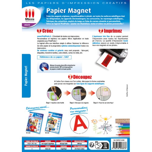 Papier Magnétique - 3 feuilles