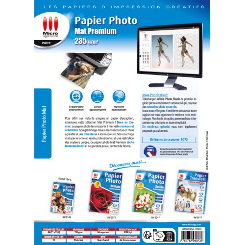 Papier Photo MAT A4 - Premium - 235 g/m² - 25 Feuilles