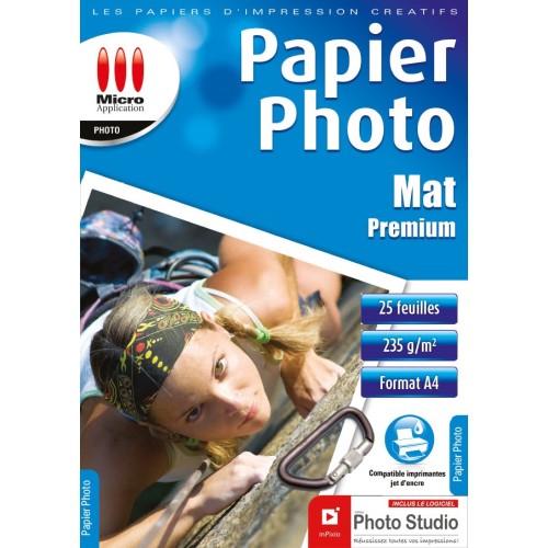 Papier Photo Satiné A4 - Premium - 235 g/m² - 25 Feuilles