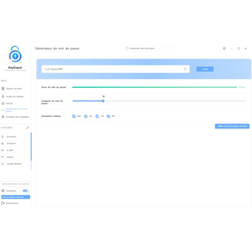 KeyDepot - Gestionnaire de mot de passe