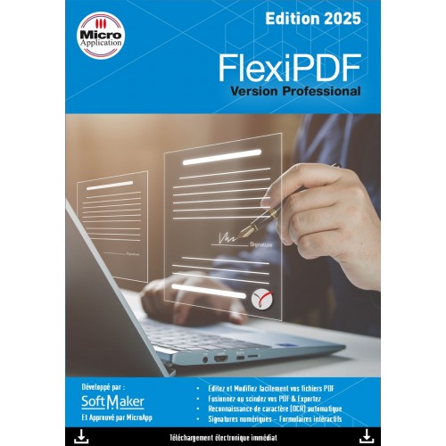 FlexiPDF Professional 2025 - Licence Perpétuelle 3 PC - Version DVD