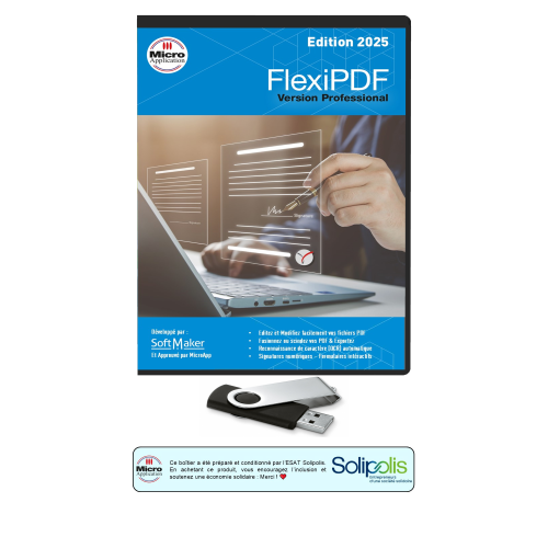 FlexiPDF Professional 2025 - Licence Perpétuelle 3 PC - Version DVD