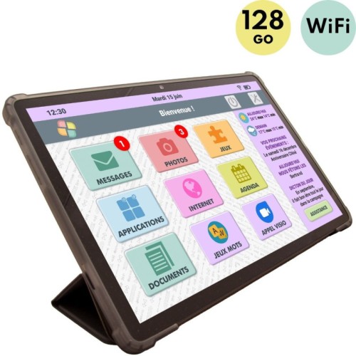 Facilotab Classic – Tablette simplifiée pour seniors – WiFi, 10,1″, 128 Go, Android 14