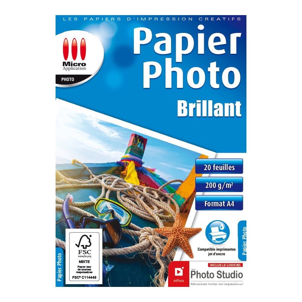 Papier Photo Brillant A4 -  Eco pack - 200 g/m² - 20 Feuilles