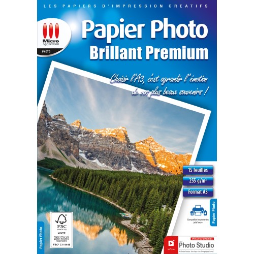 Papier Photo Brillant * Format A3 * - 255 g/m² - 15 Feuilles