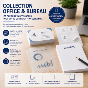 Papiers office Micro Application : étiquettes, cartes de visite, ramettes papier…