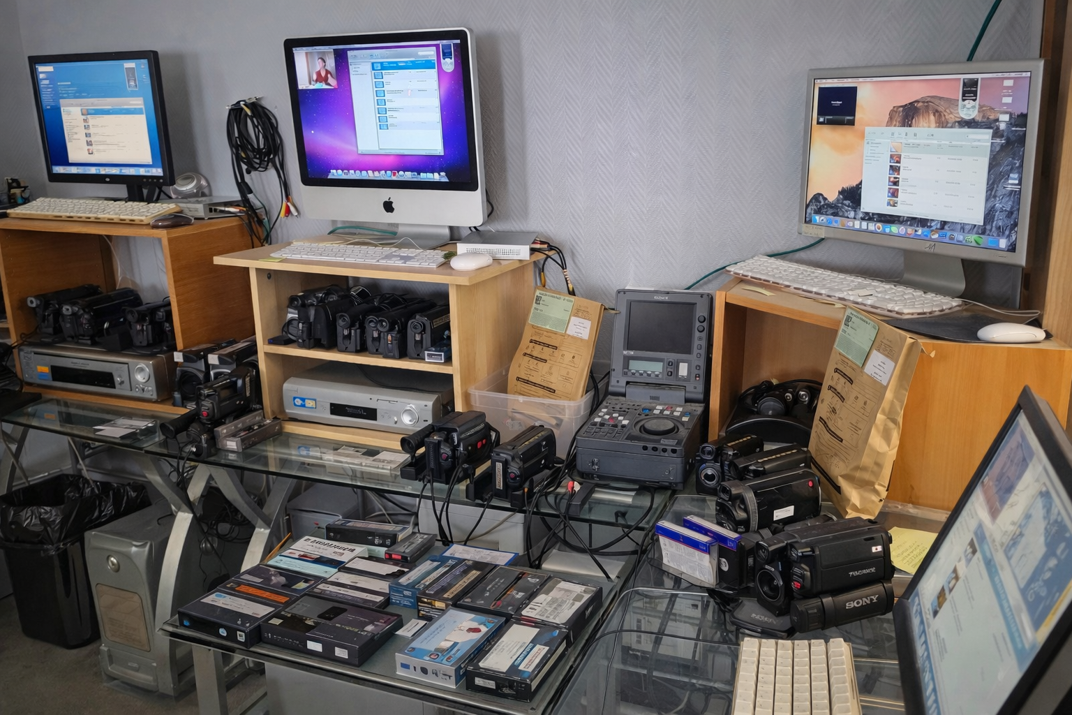 Local technique : postes de numérisation et compatibilité multi-formats caméscopes